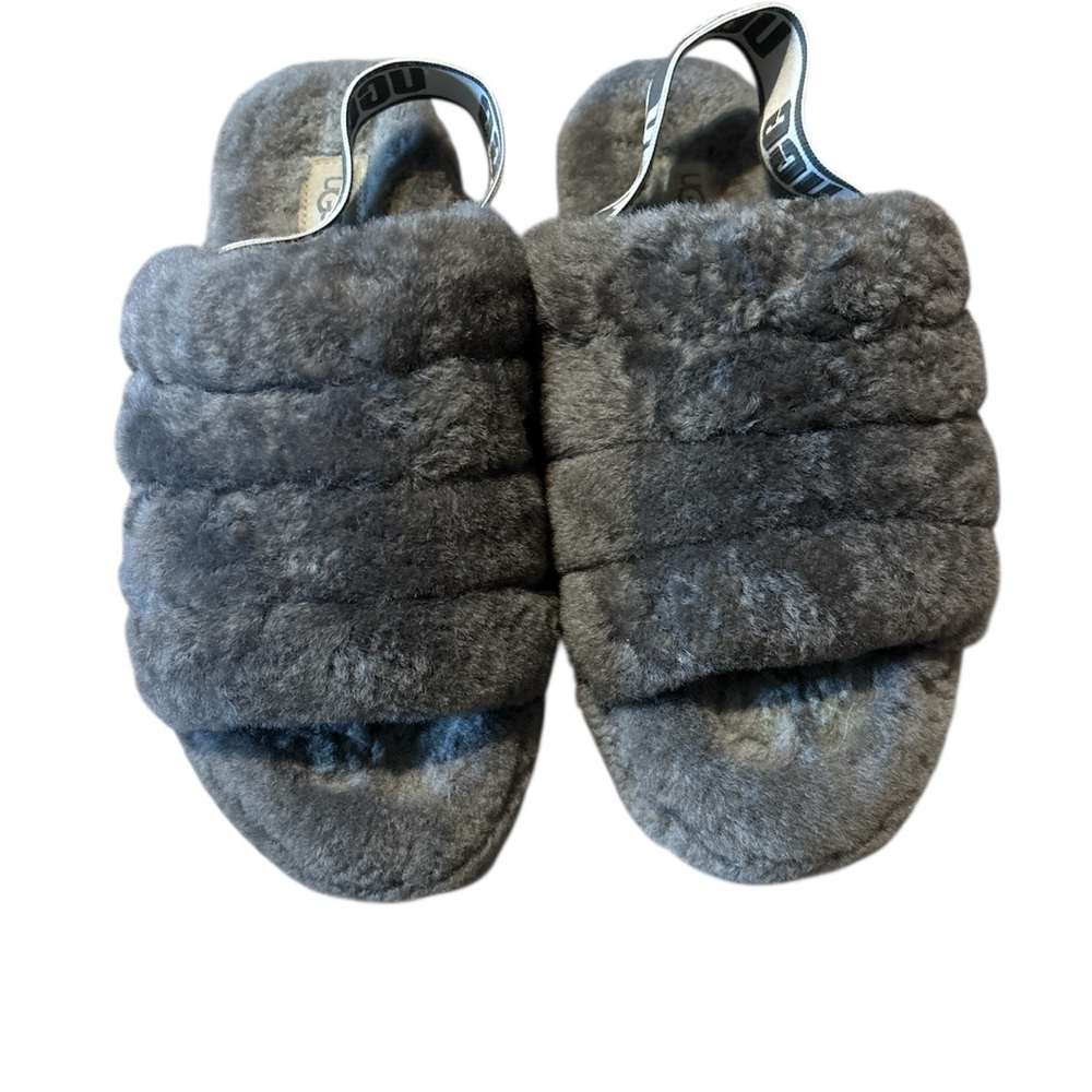 UGG Gray Plush Slides